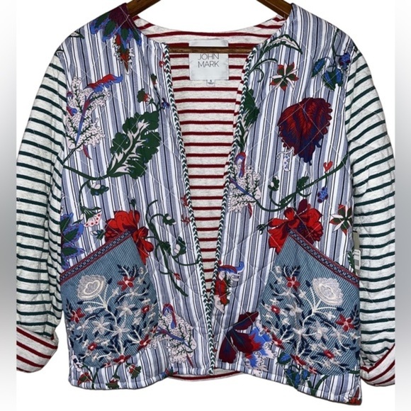 NWT John Mark Embroidered quilted jacket/cardigan - Picture 2 of 4